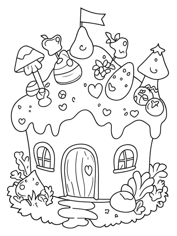 tô màu ngôi nhà bánh kẹo 21