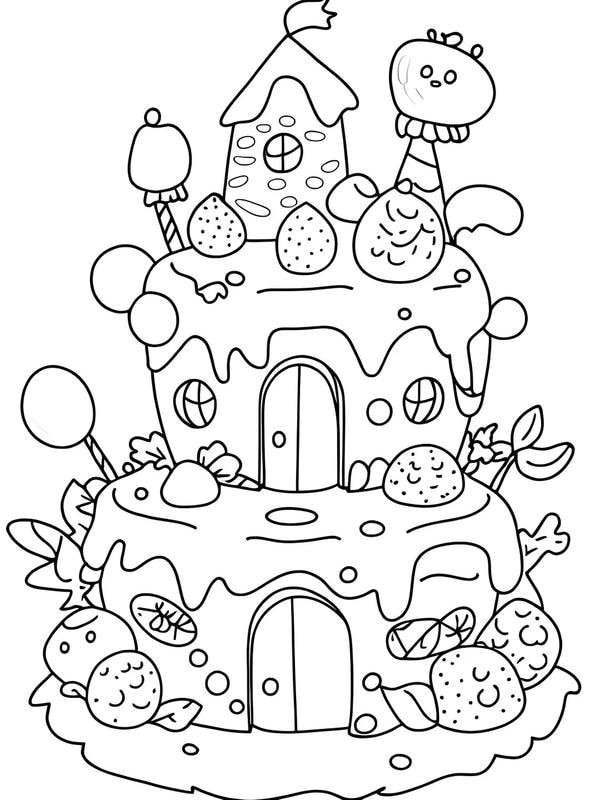 tô màu ngôi nhà bánh kẹo 22