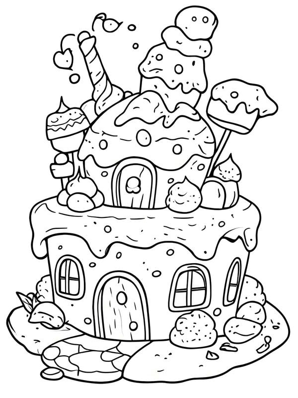 tô màu ngôi nhà bánh kẹo 23