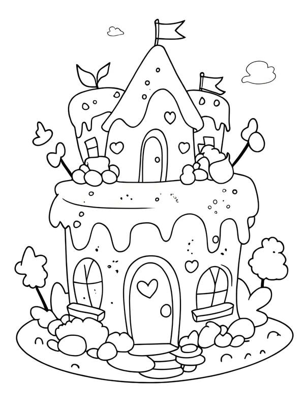 tô màu ngôi nhà bánh kẹo 24