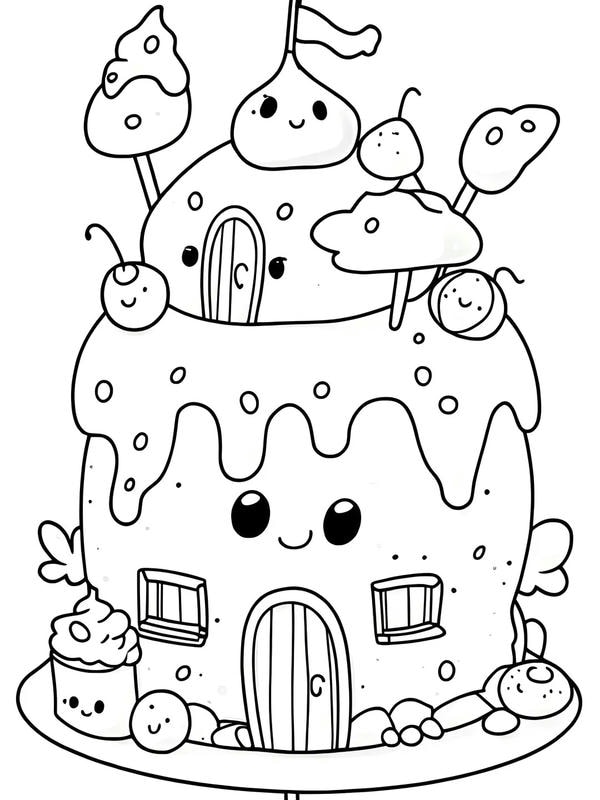 tô màu ngôi nhà bánh kẹo 25