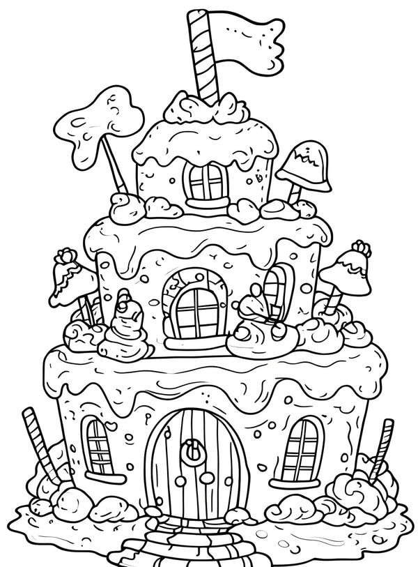 tô màu ngôi nhà bánh kẹo 26