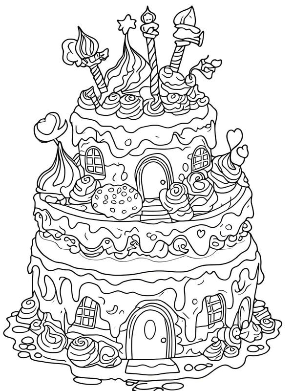 tô màu ngôi nhà bánh kẹo 28
