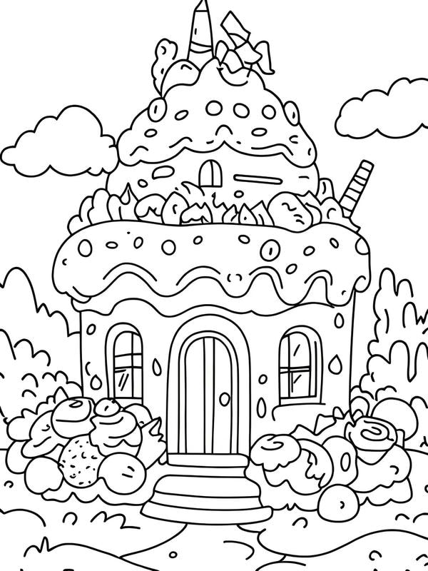 tô màu ngôi nhà bánh kẹo 32