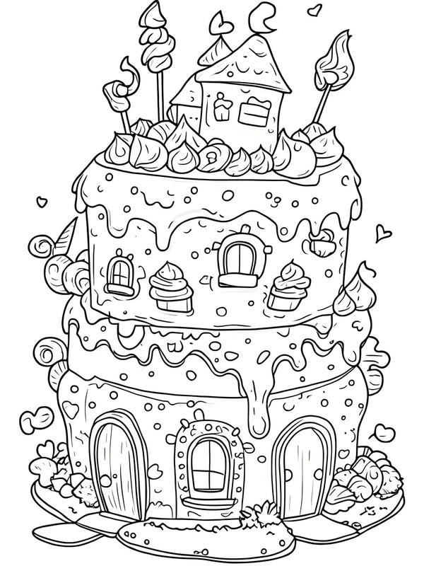 tô màu ngôi nhà bánh kẹo 33