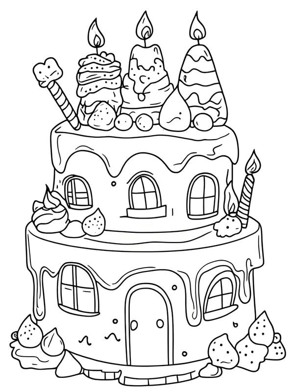 tô màu ngôi nhà bánh kẹo 34