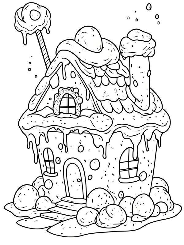 tô màu ngôi nhà bánh kẹo 4