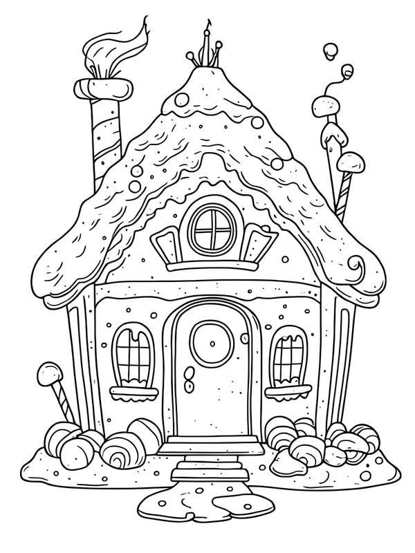 tô màu ngôi nhà bánh kẹo 5