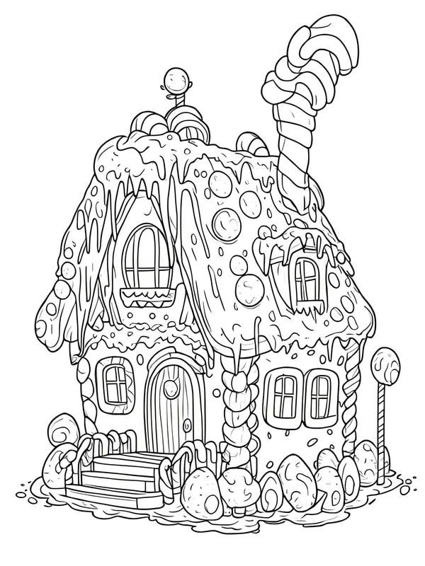 tô màu ngôi nhà bánh kẹo 7