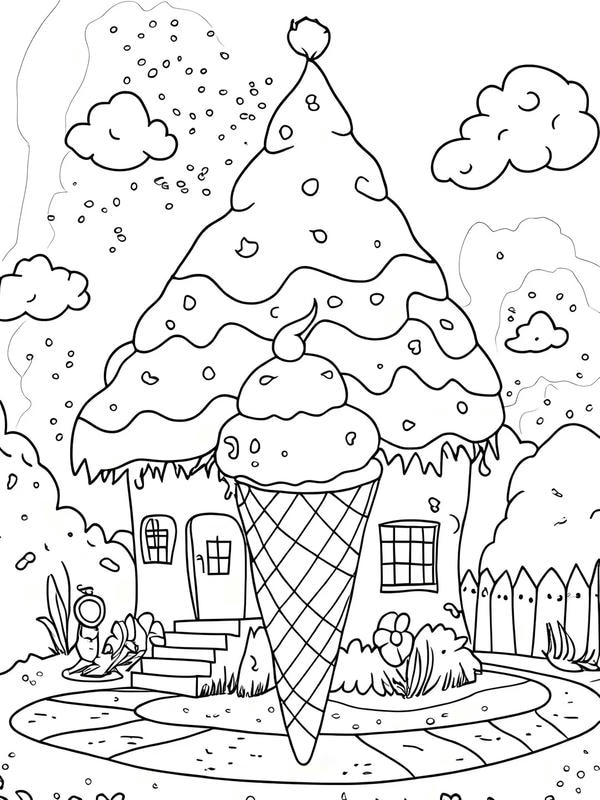 tô màu ngôi nhà bánh kẹo 8