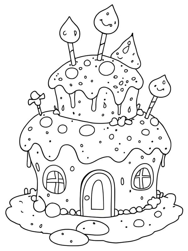 tô màu ngôi nhà bánh kẹo 9