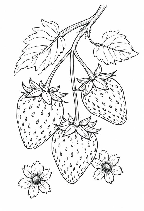 tô màu quả dâu tây 13