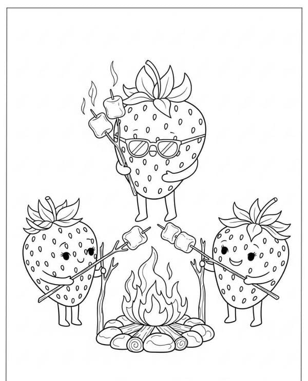 tô màu quả dâu tây 9