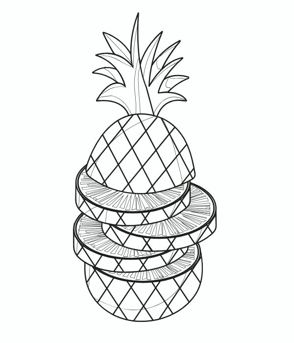 tô màu quả dứa 11