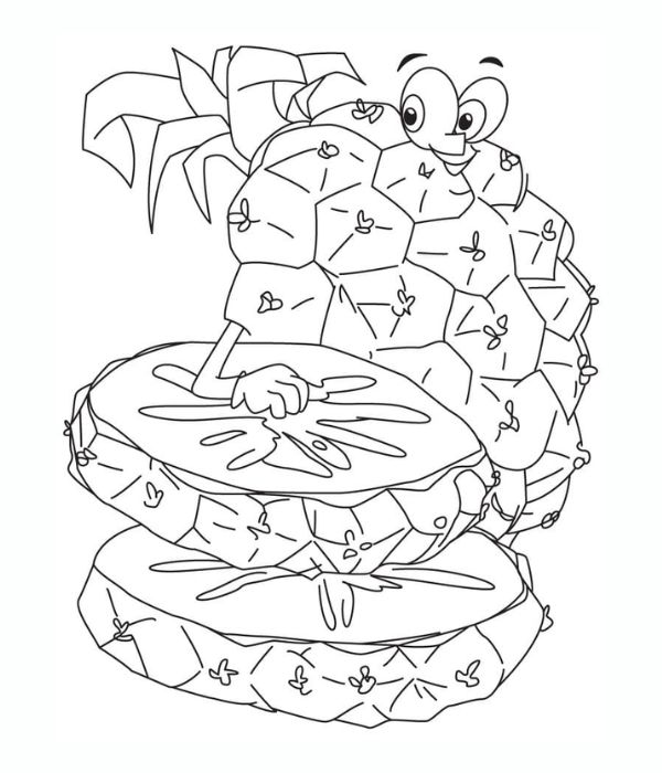 tô màu quả dứa 14