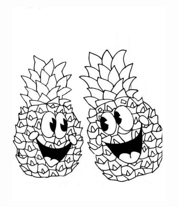 tô màu quả dứa 15
