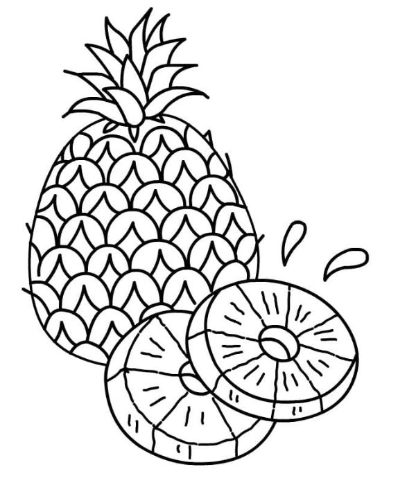 tô màu quả dứa 17