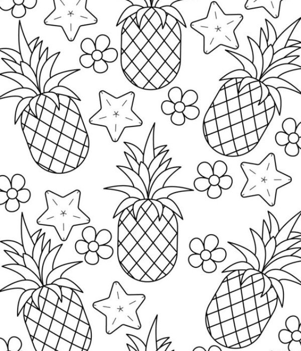 tô màu quả dứa 30