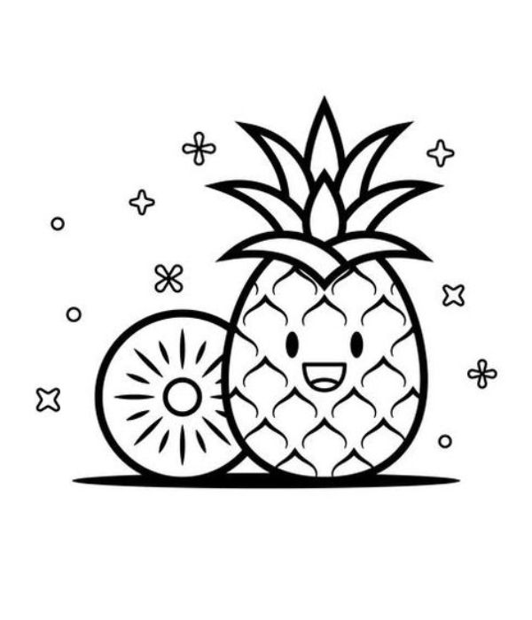 tô màu quả dứa 33
