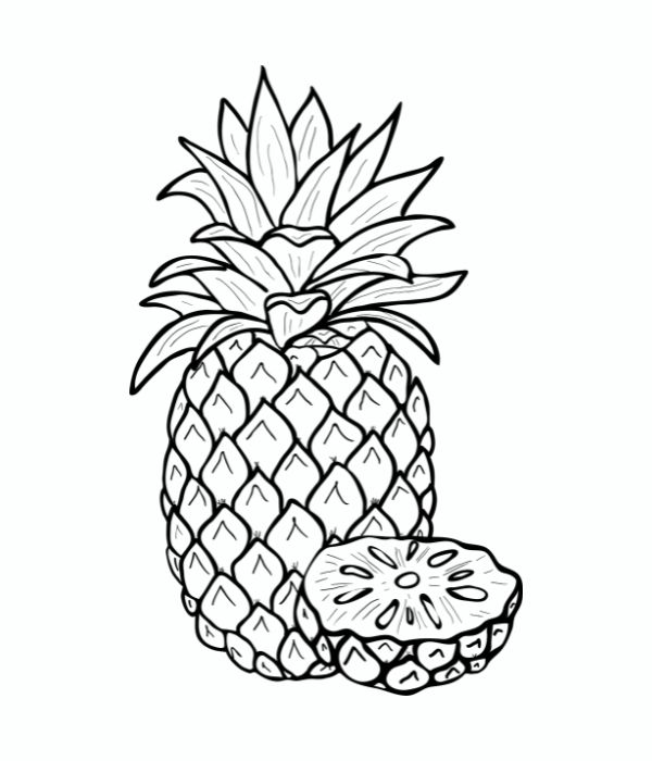 tô màu quả dứa 5