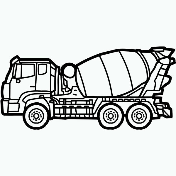 tô màu xe trộn bê tông