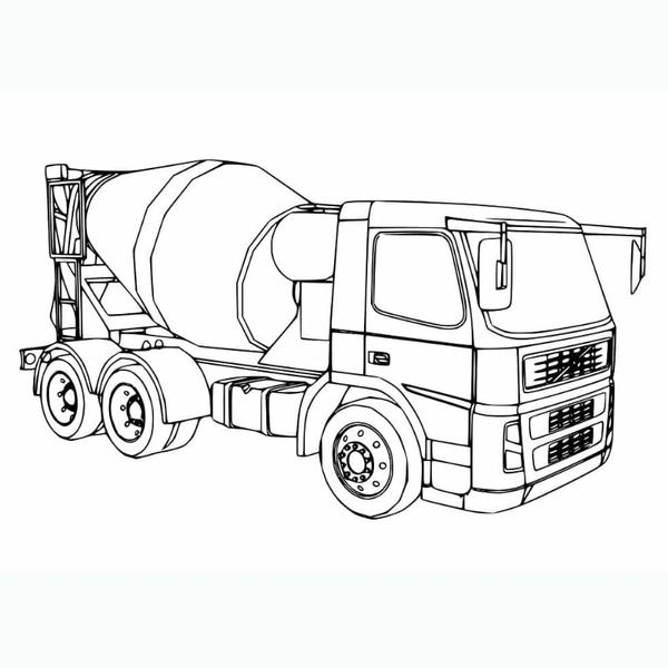 tô màu xe trộn bê tông 28