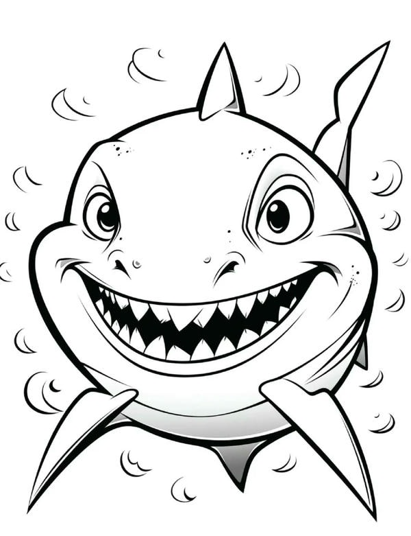 tranh cá mập cho bé tô màu