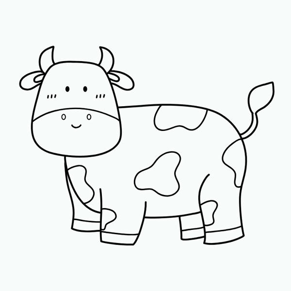 tranh cho bé tô màu con bò