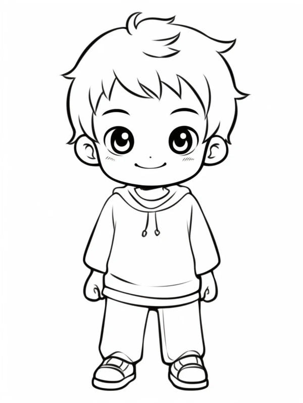 tranh tô màu anime boy 10