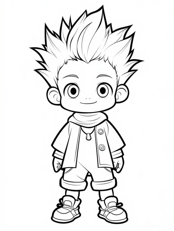 tranh tô màu anime boy 11