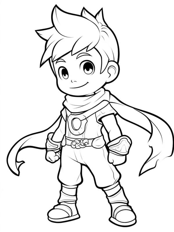 tranh tô màu anime boy 13