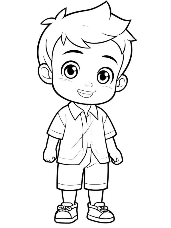 tranh tô màu anime boy 15