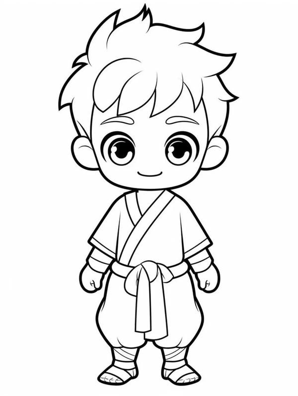 tranh tô màu anime boy 16