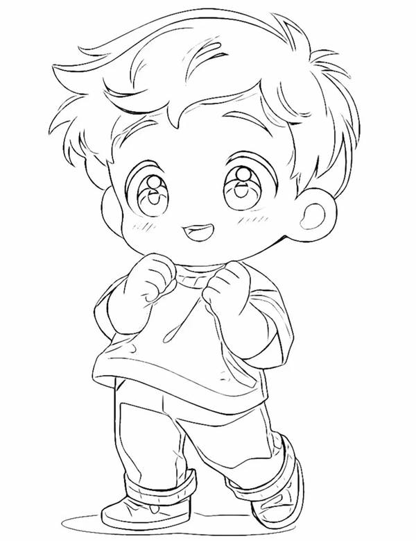 tranh tô màu anime boy 2