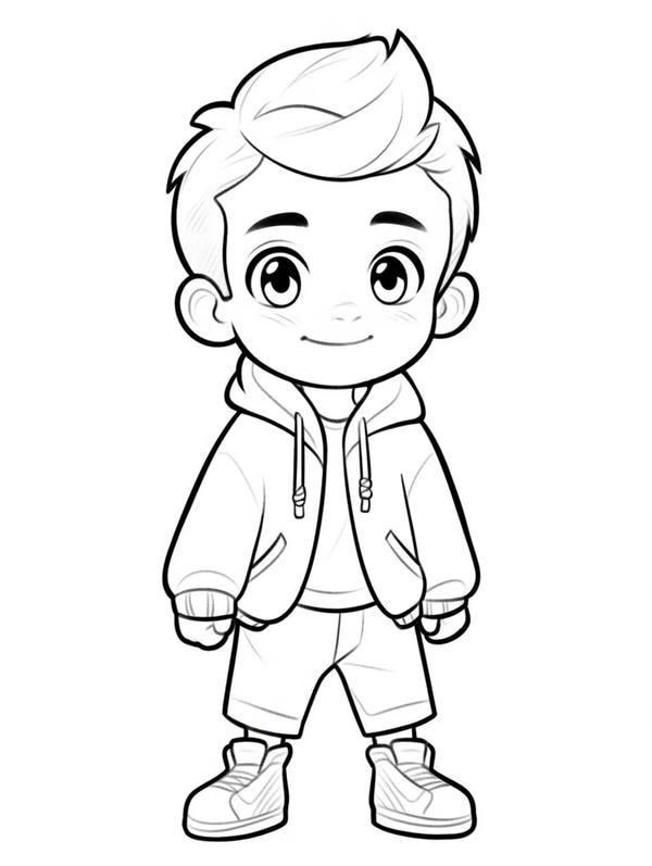 tranh tô màu anime boy 22