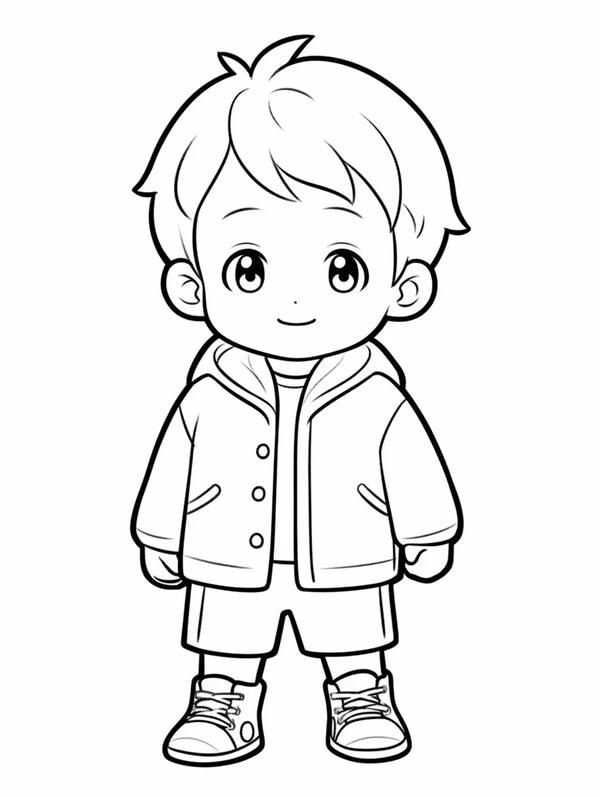 tranh tô màu anime boy 24