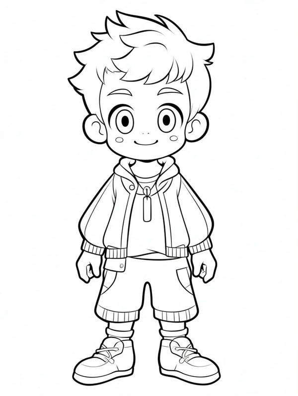 tranh tô màu anime boy 25