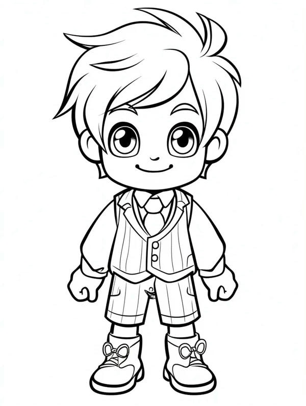 tranh tô màu anime boy 26