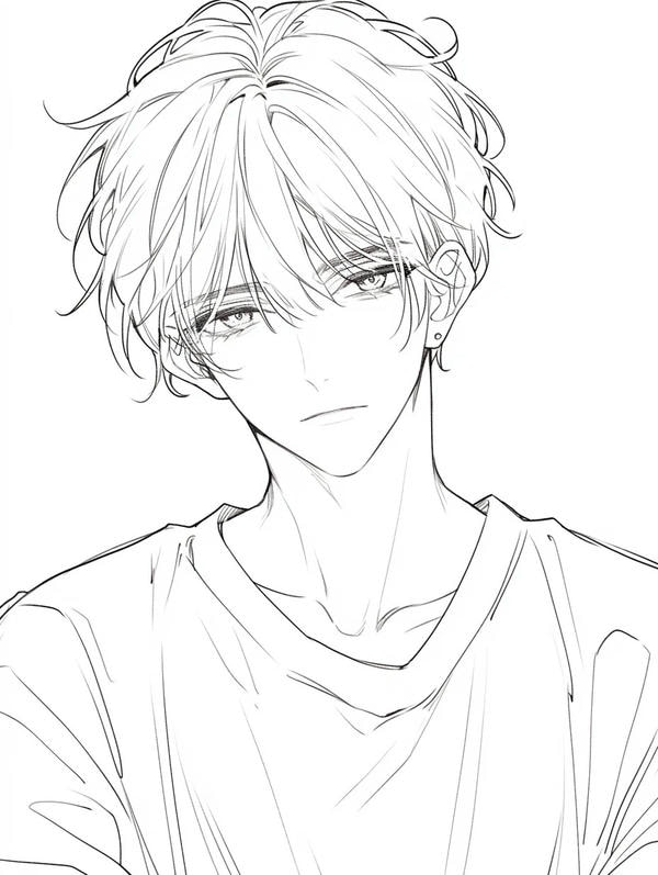 tranh tô màu anime boy 27