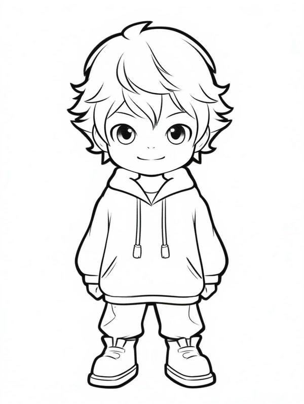 tranh tô màu anime boy 29