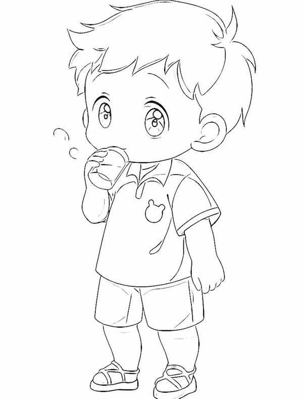 tranh tô màu anime boy 3