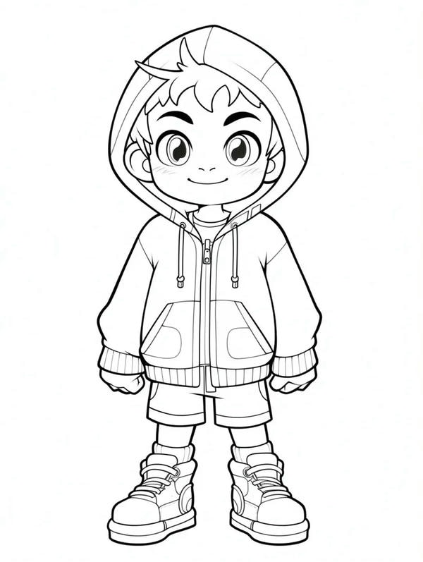 tranh tô màu anime boy 30