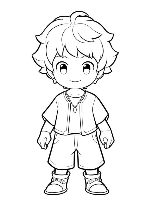 tranh tô màu anime boy 31