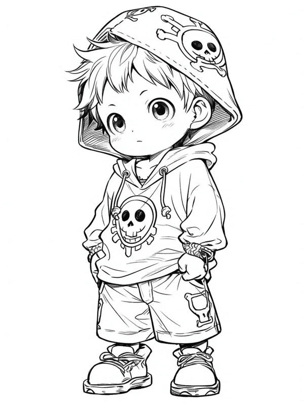 tranh tô màu anime boy 7