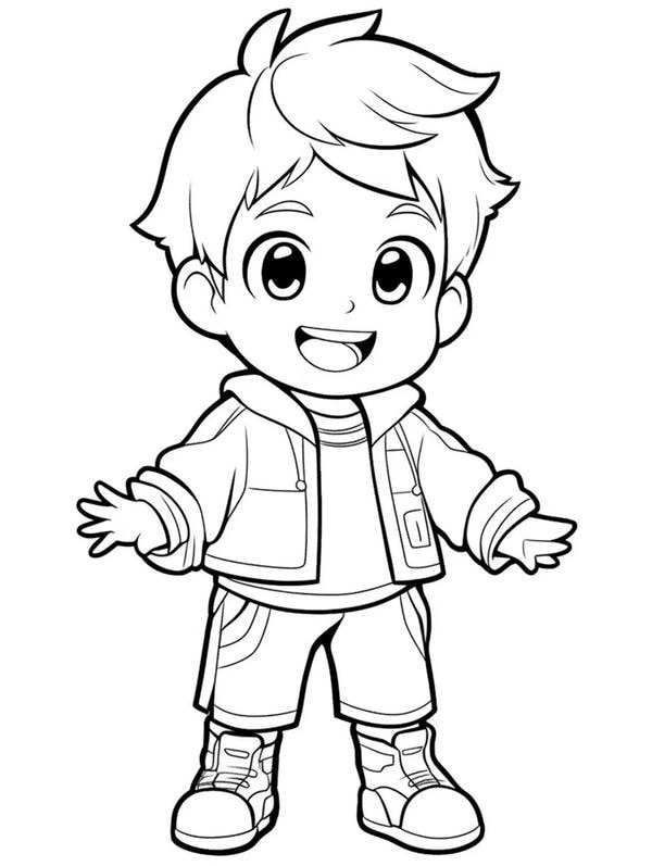 tranh tô màu anime boy 8