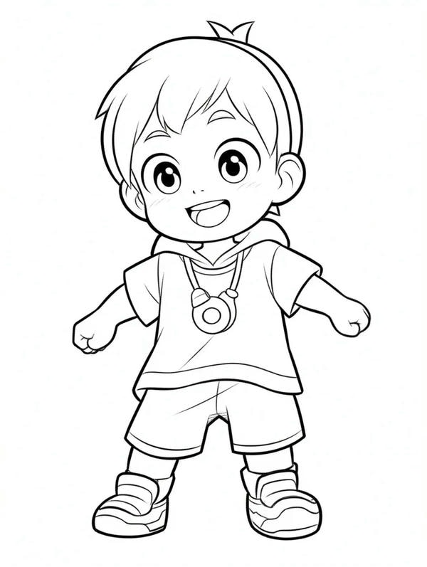 tranh tô màu anime boy cute