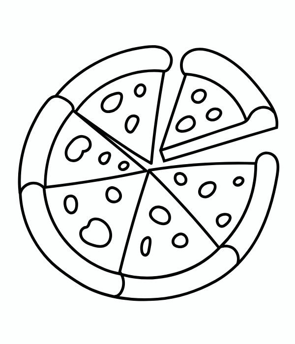 tranh tô màu bánh pizza