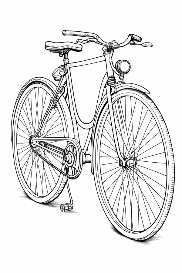 tranh tô màu bé đi xe đạp