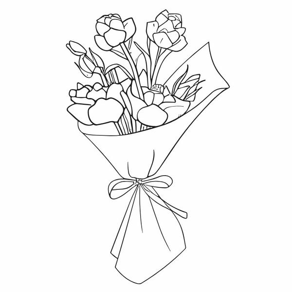 tranh tô màu bó hoa