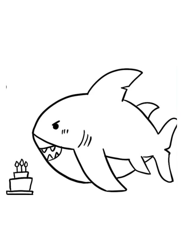 tranh tô màu cá mập​ 1